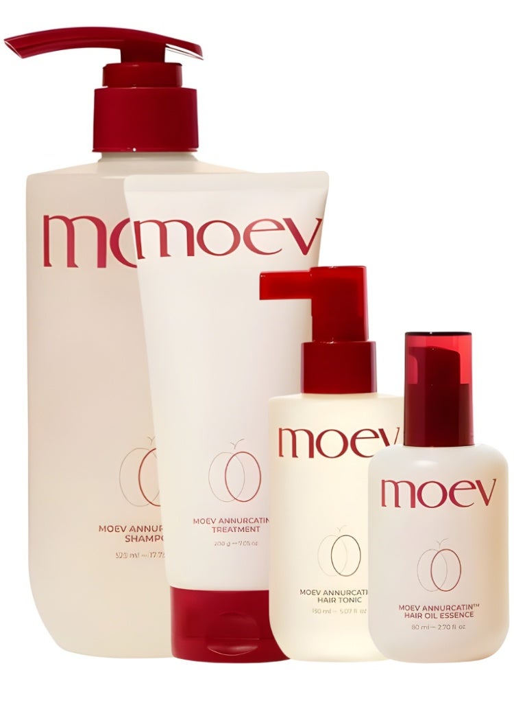 MOEV Hair Loss & Thinning Solution – MOEV Annurcatin Strengthening Set | Shampoo, Treatment, Hair Tonic & Oil Essence for Growth & Volume - Image 1